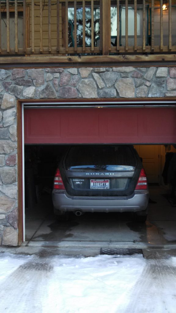 Garage door half open