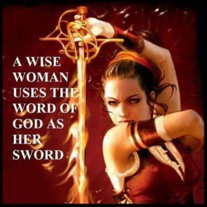 Woman with sword of the spirit