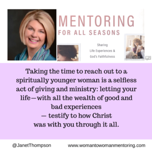 Mentoring during a time of tragedy and chaos is exactly what will help women incurring loss and fear in today's undertain times.