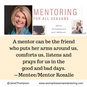 Mentoring Helps in Seasons of Tragedy and Uncertainty. A mentor can share from her experience and comfort and pray with a troubled mentee.